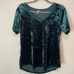Z Supply Teal Velvet V Neck T Shirt